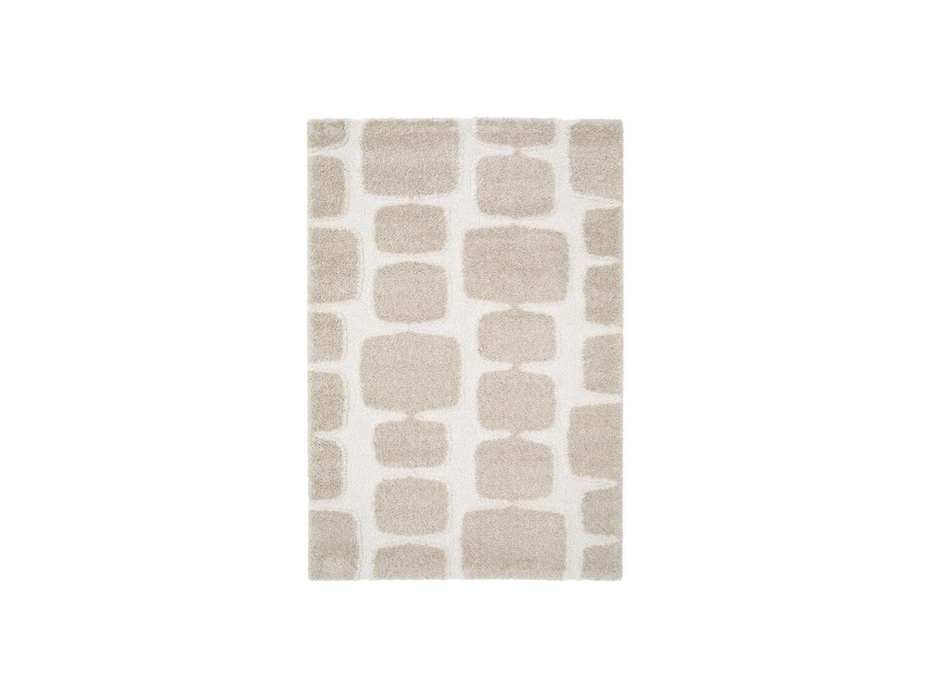Chino - Tapis Poils Longs - Motif Abstrait - Beige