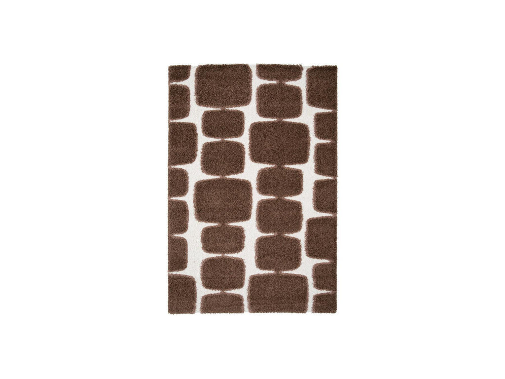 Chino - Tapis Poils Longs - Motif Abstrait - Marron