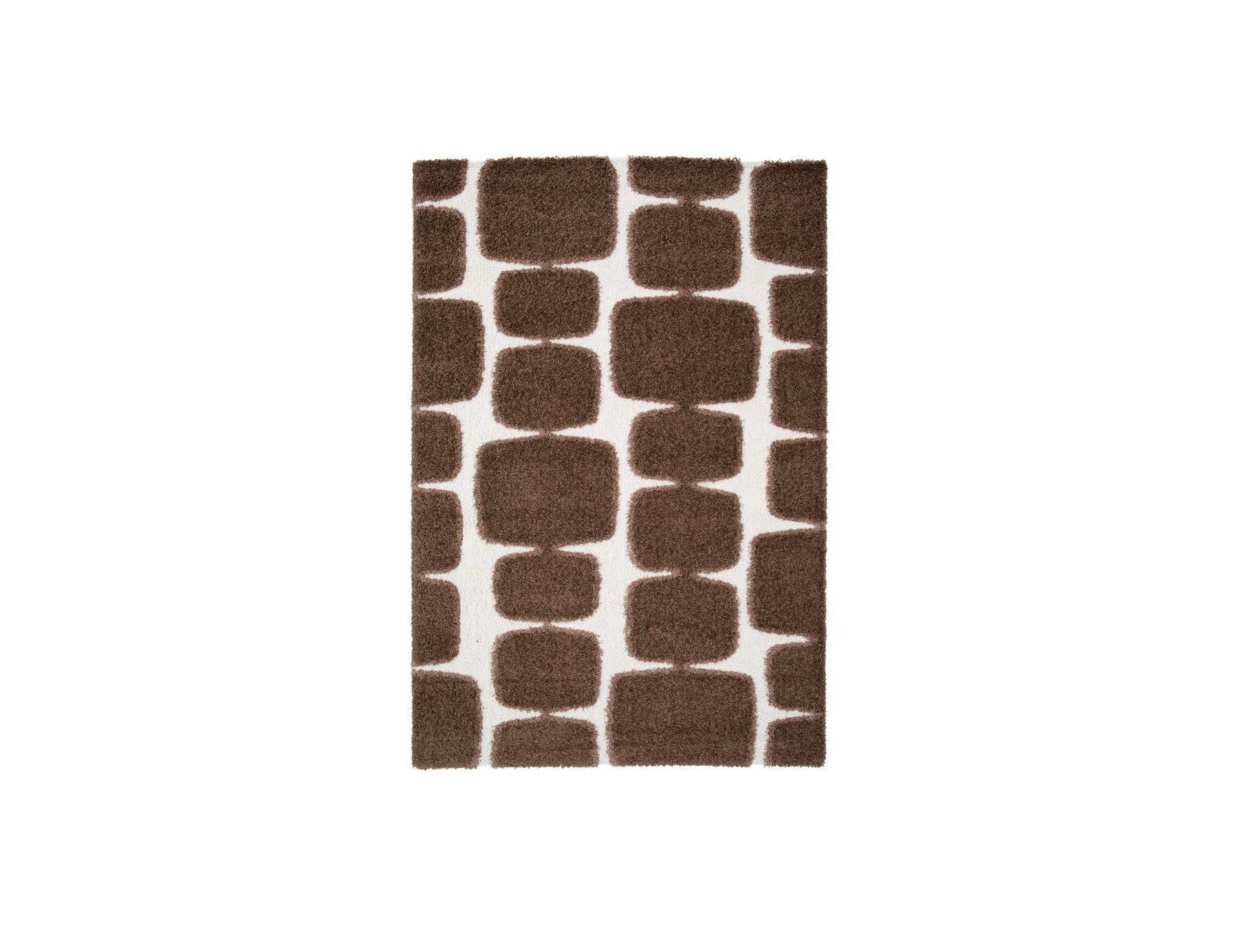 Chino - Tapis Poils Longs - Motif Abstrait - Marron