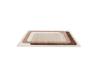 Kare - Tapis Poils Longs - Motif Graphique - Marron