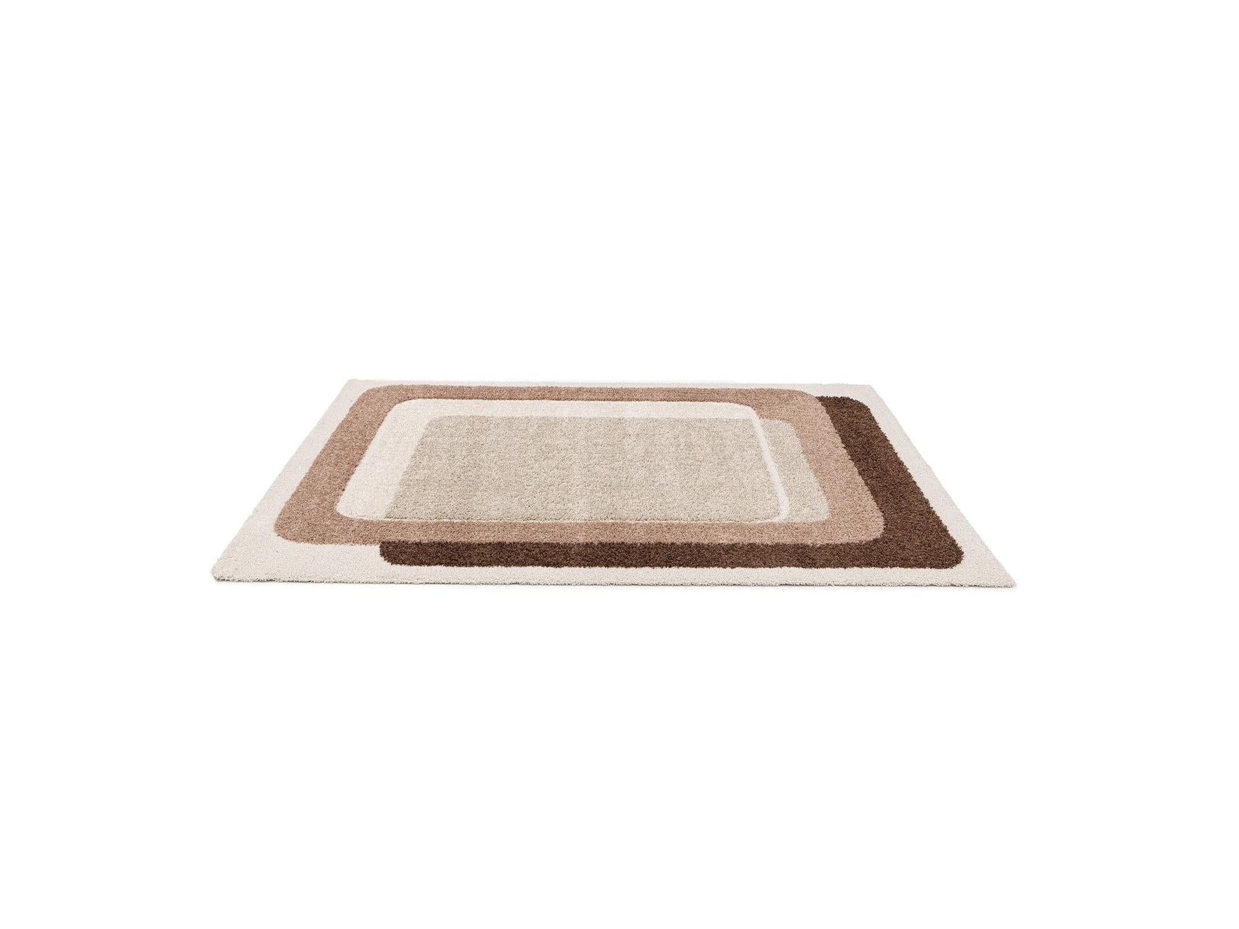 Kare - Tapis Poils Longs - Motif Graphique - Marron