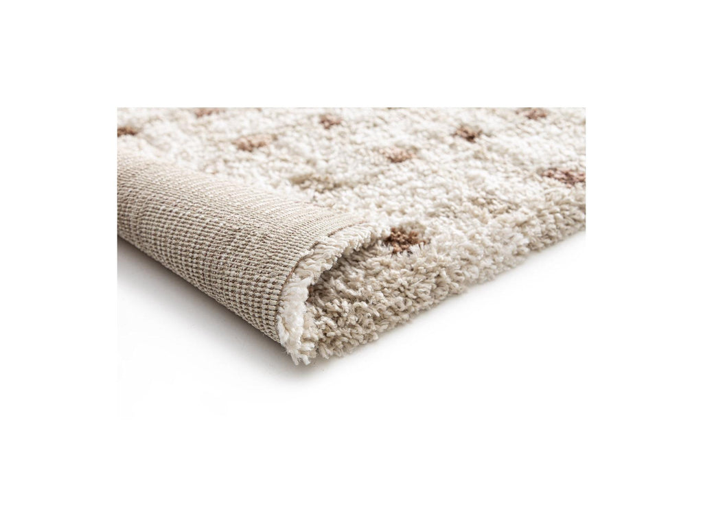 Mizai - Tapis Poils Longs - Motif Graphique - Beige
