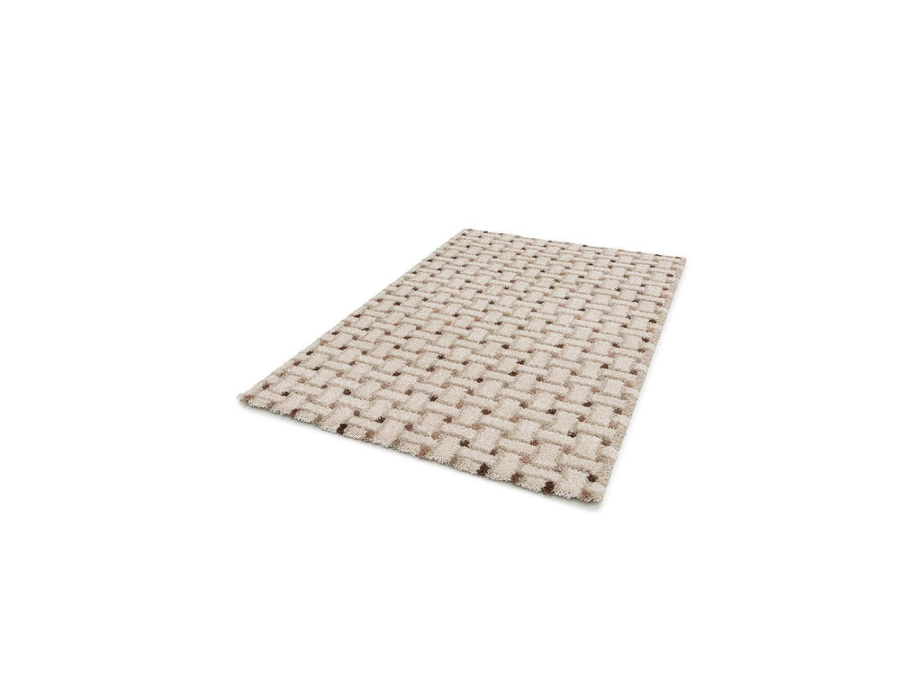 Mizai - Tapis Poils Longs - Motif Graphique - Beige