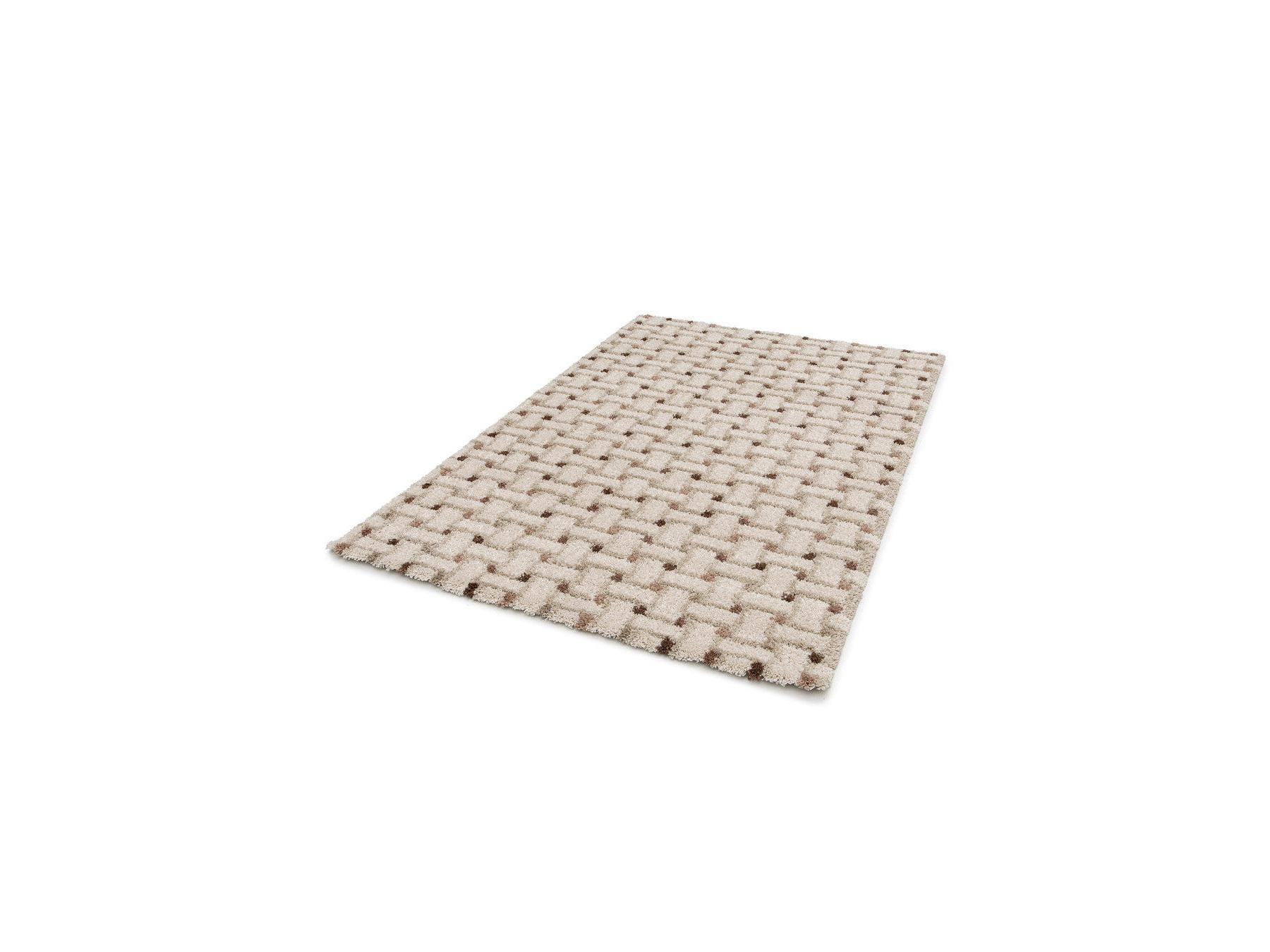 Mizai - Tapis Poils Longs - Motif Graphique - Beige