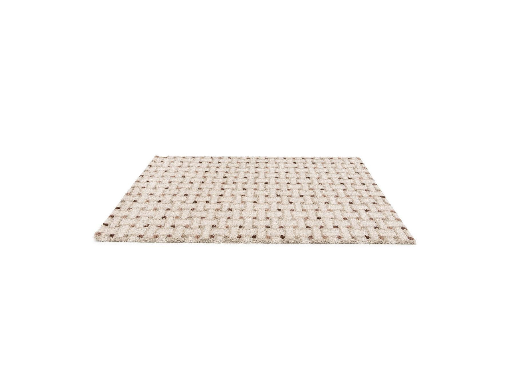 Mizai - Tapis Poils Longs - Motif Graphique - Beige