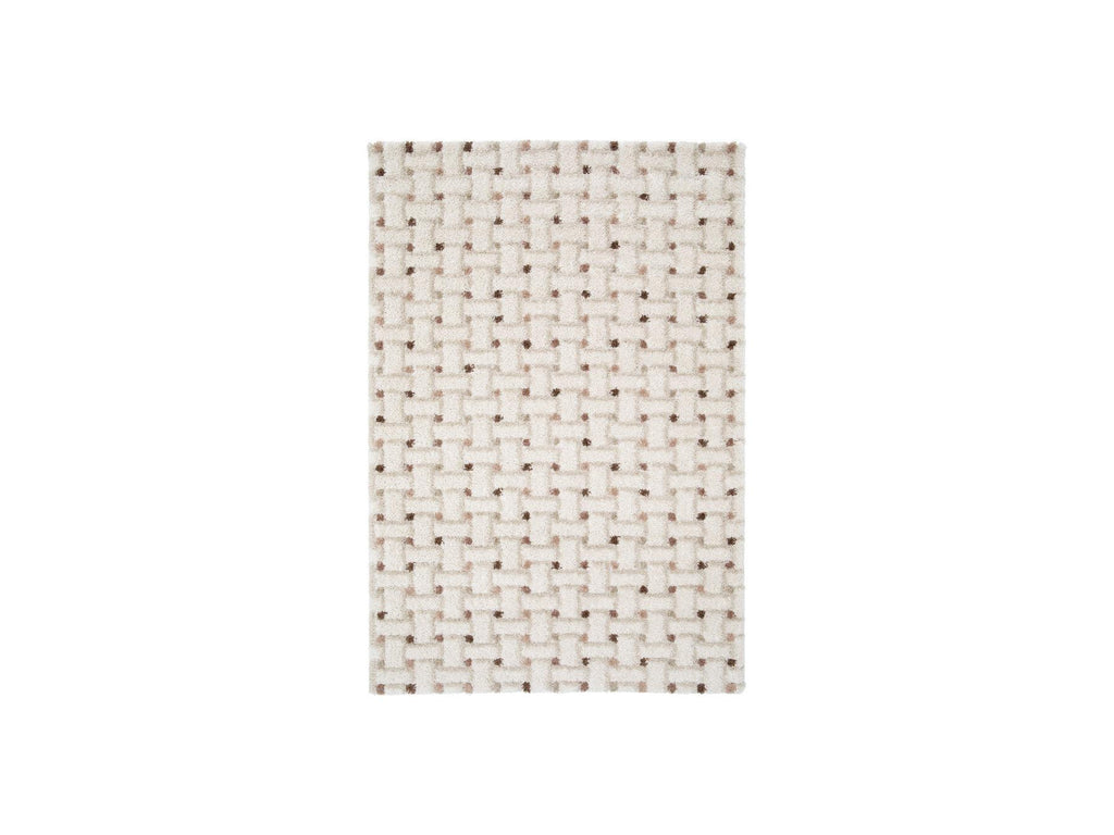 Mizai - Tapis Poils Longs - Motif Graphique - Beige