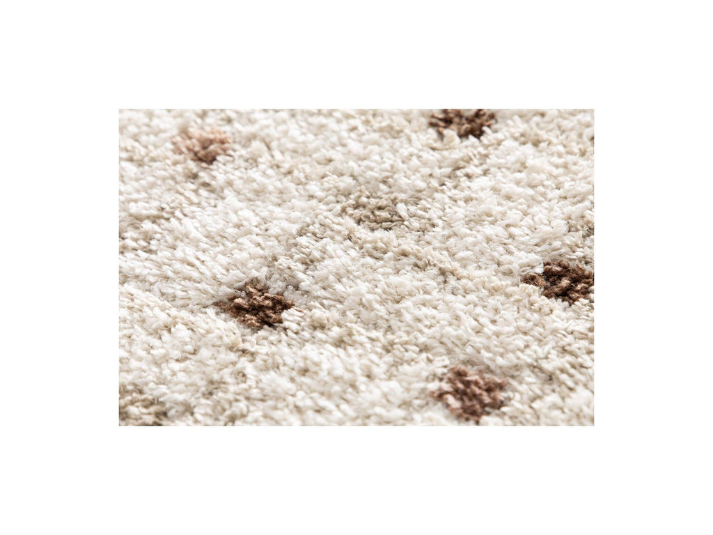 Mizai - Tapis Poils Longs - Motif Graphique - Beige