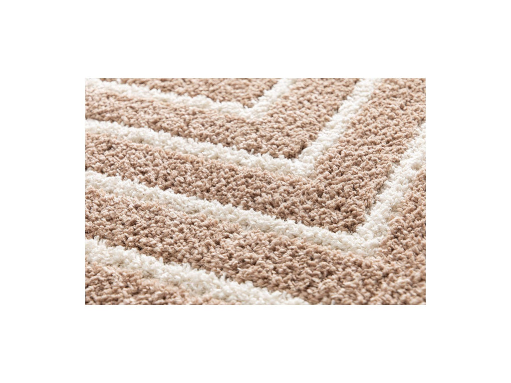 Lyzzo - Tapis Poils Longs - Motif Graphique - Beige