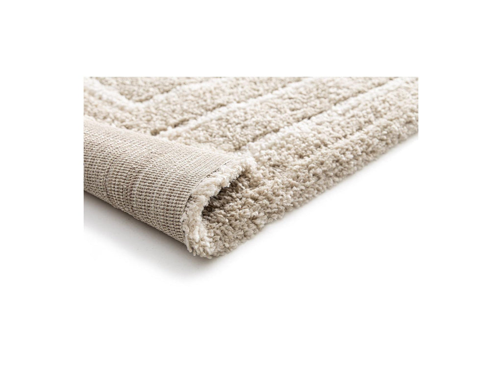 Lyzzo - Tapis Poils Longs - Motif Graphique - Crème