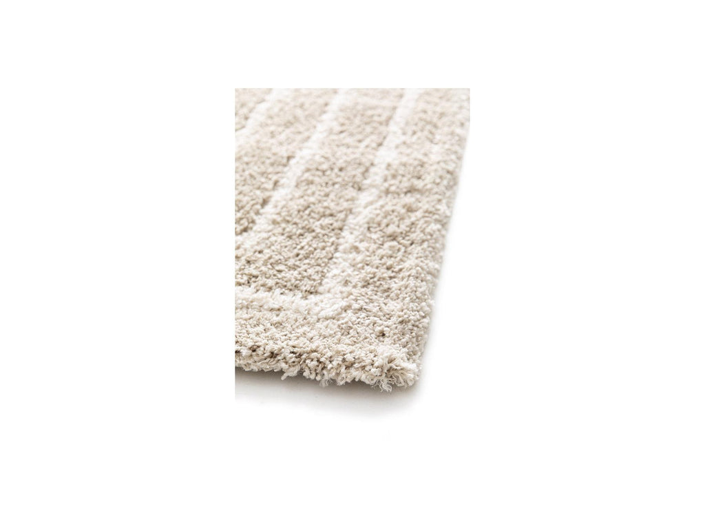 Lyzzo - Tapis Poils Longs - Motif Graphique - Crème