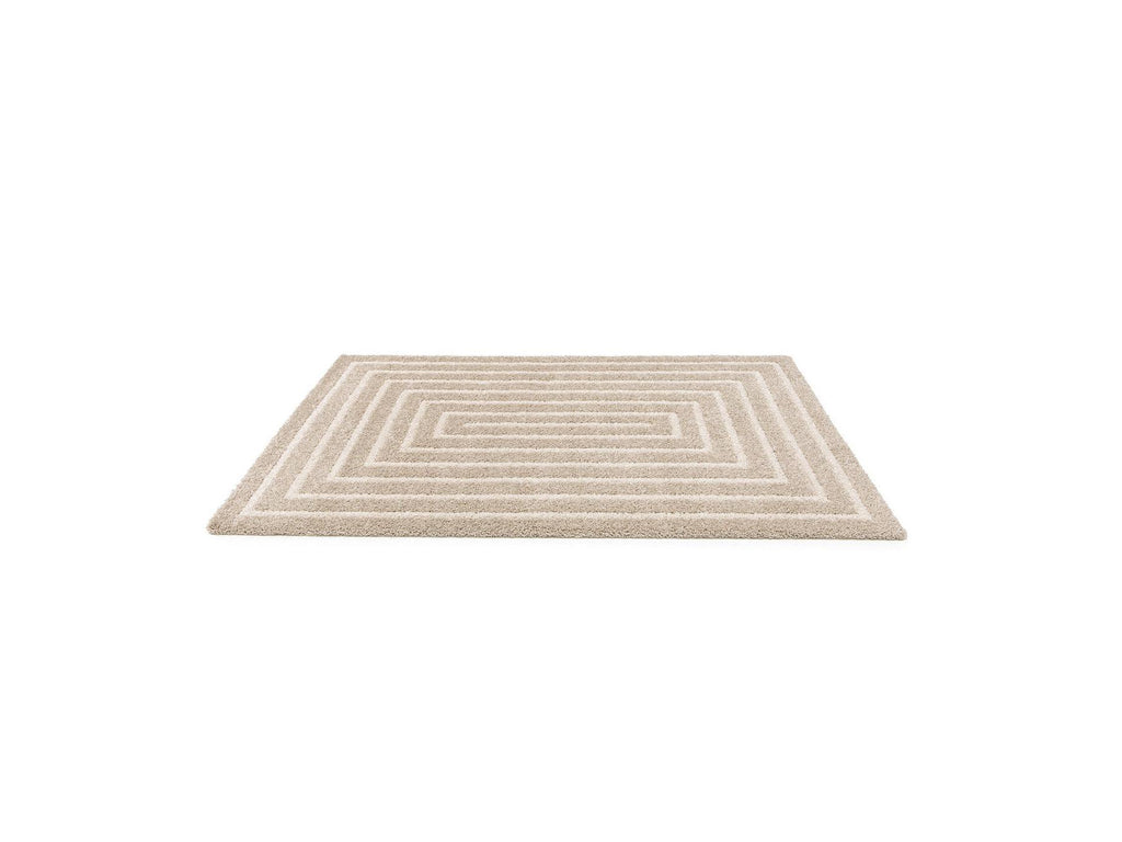 Lyzzo - Tapis Poils Longs - Motif Graphique - Crème