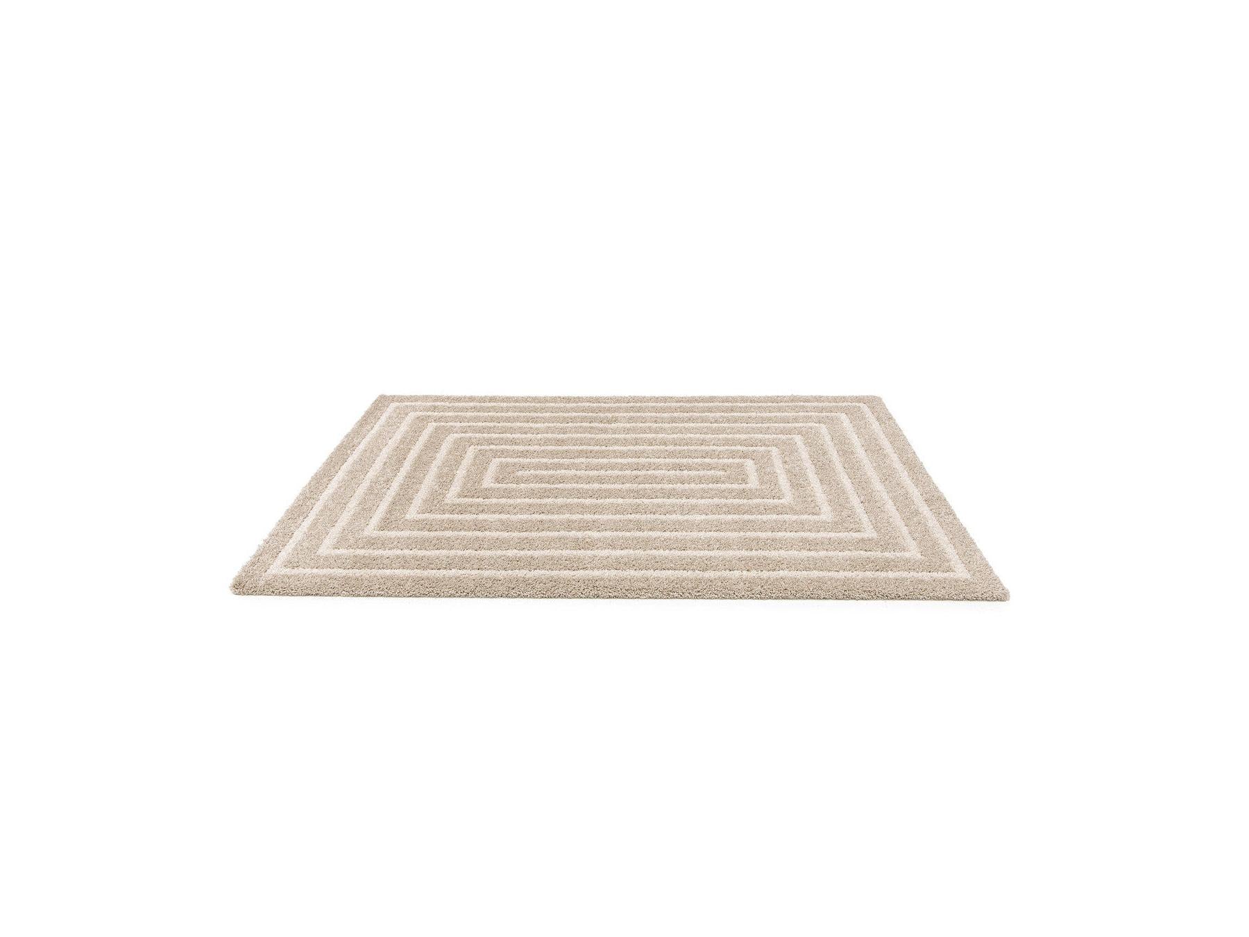Lyzzo - Tapis Poils Longs - Motif Graphique - Crème