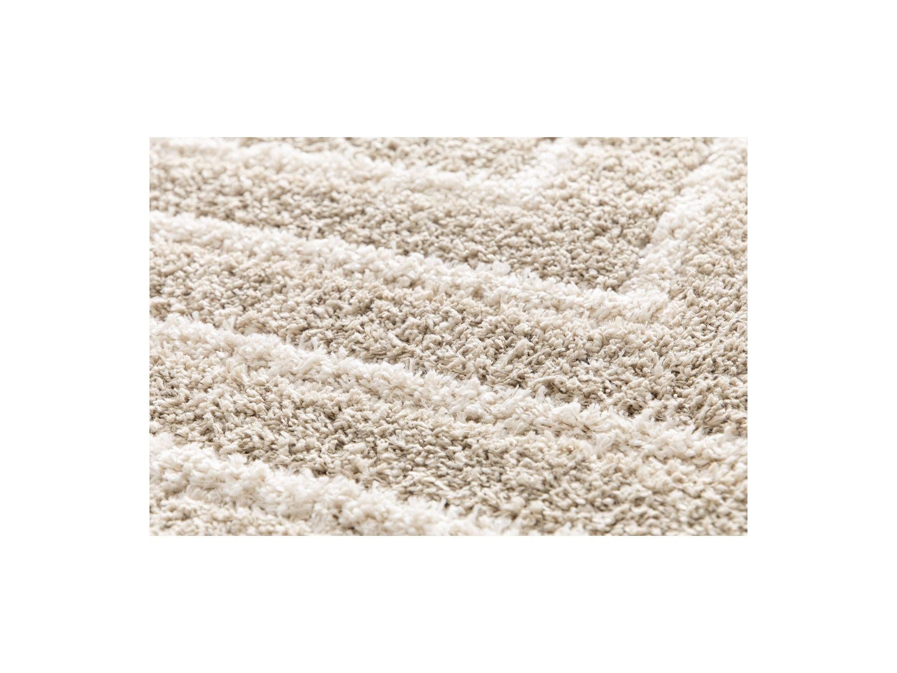 Lyzzo - Tapis Poils Longs - Motif Graphique - Crème