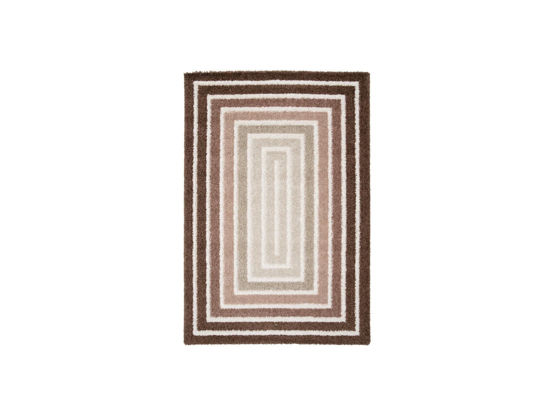 Lyzzo - Long Pile Rug - Graphic Pattern - Brown