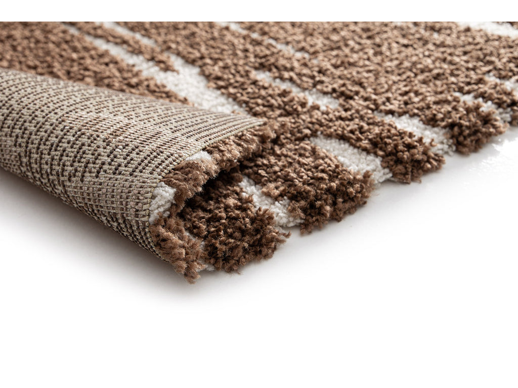 Tavaro - Long-Pile Rug - Abstract Pattern - Brown