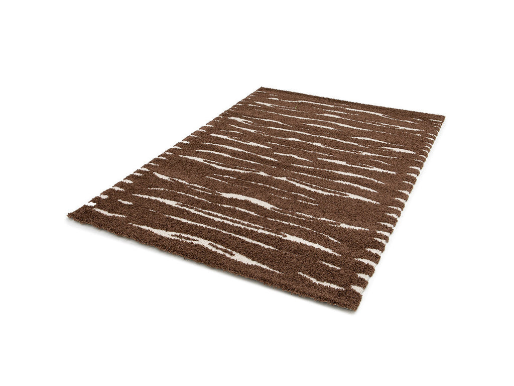 Tavaro - Long-Pile Rug - Abstract Pattern - Brown