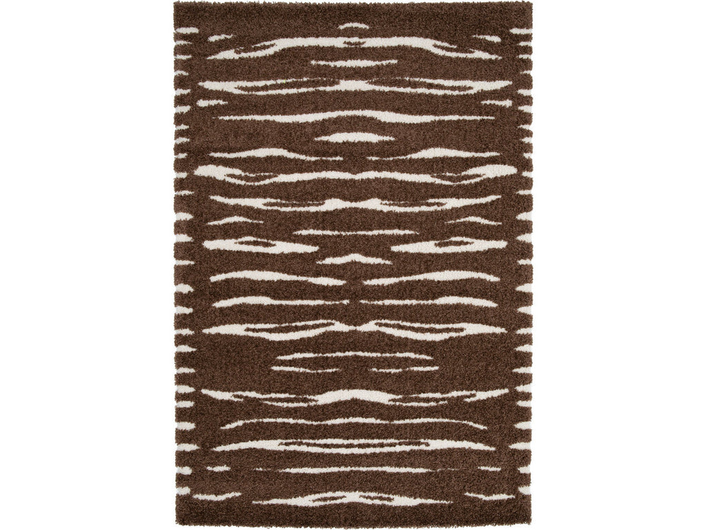 Tavaro - Long-Pile Rug - Abstract Pattern - Brown