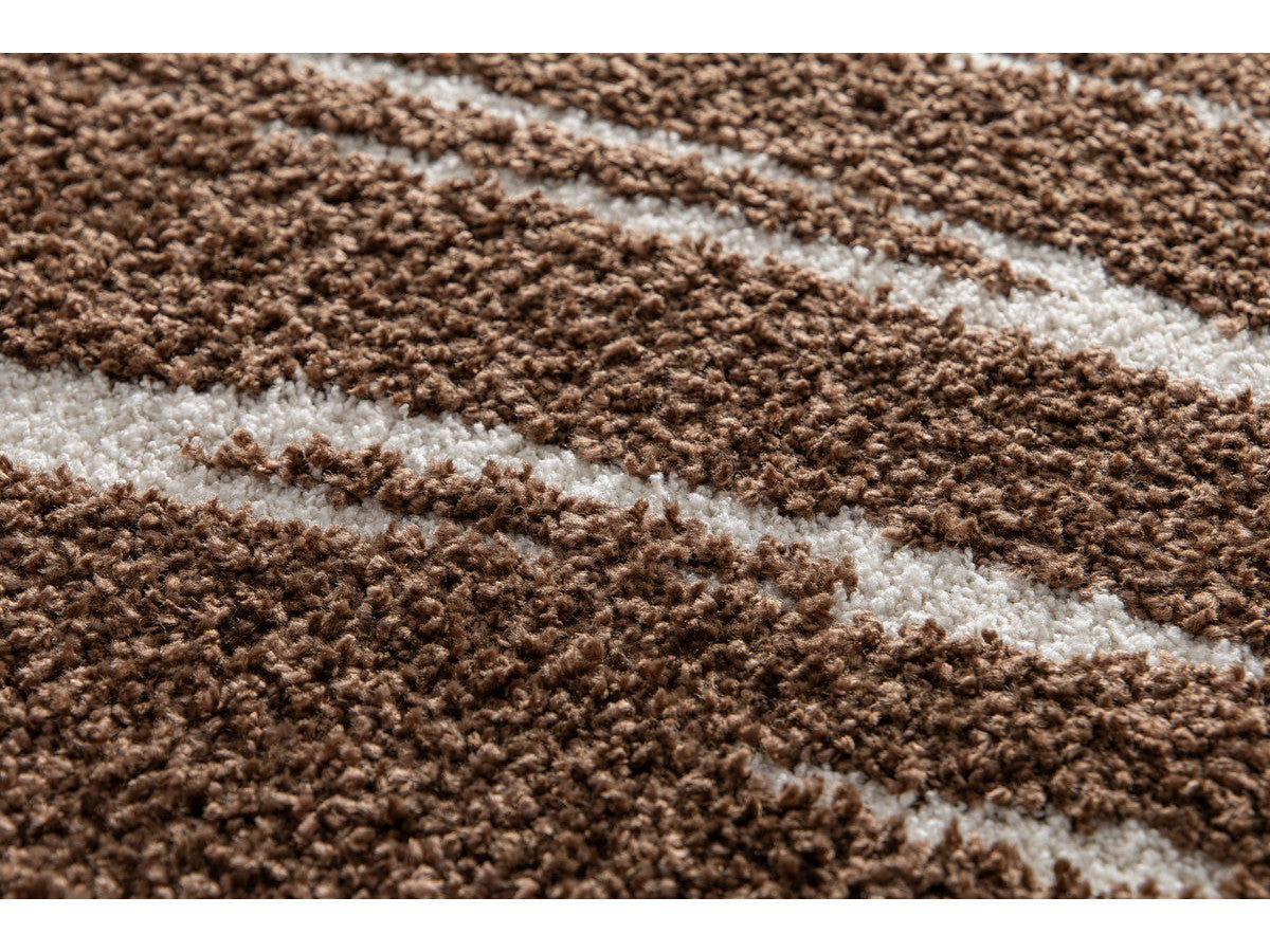 Tavaro - Long-Pile Rug - Abstract Pattern - Brown