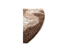 Mocca - Tapis Rond Poils Longs - Motif Abstrait