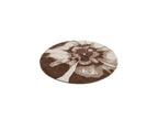 Mocca - Tapis Rond Poils Longs - Motif Abstrait