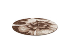 Mocca - Tapis Rond Poils Longs - Motif Abstrait