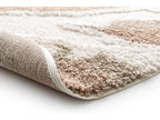 Tapis Rond Poils Longs Leche Motif Abstrait