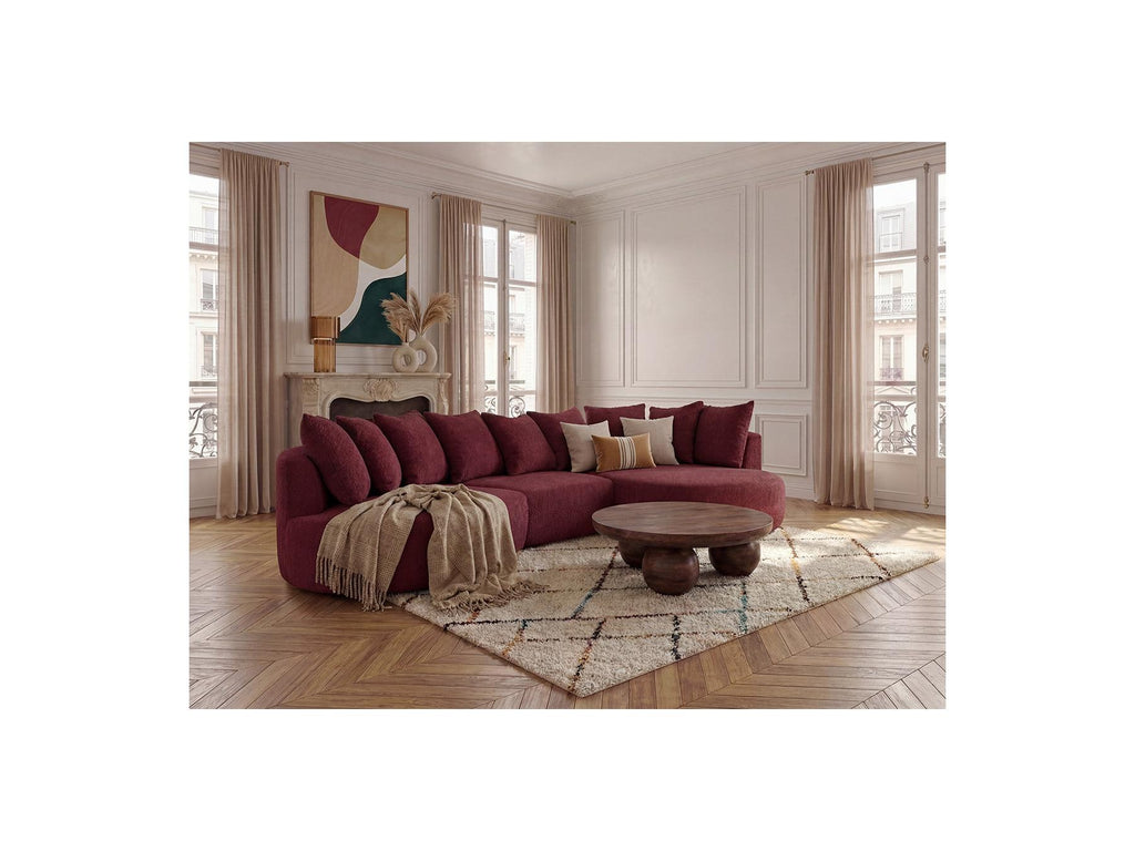 Calypso - Canapé D'Angle Fixe - Tissu Bouclette - Angle Droit