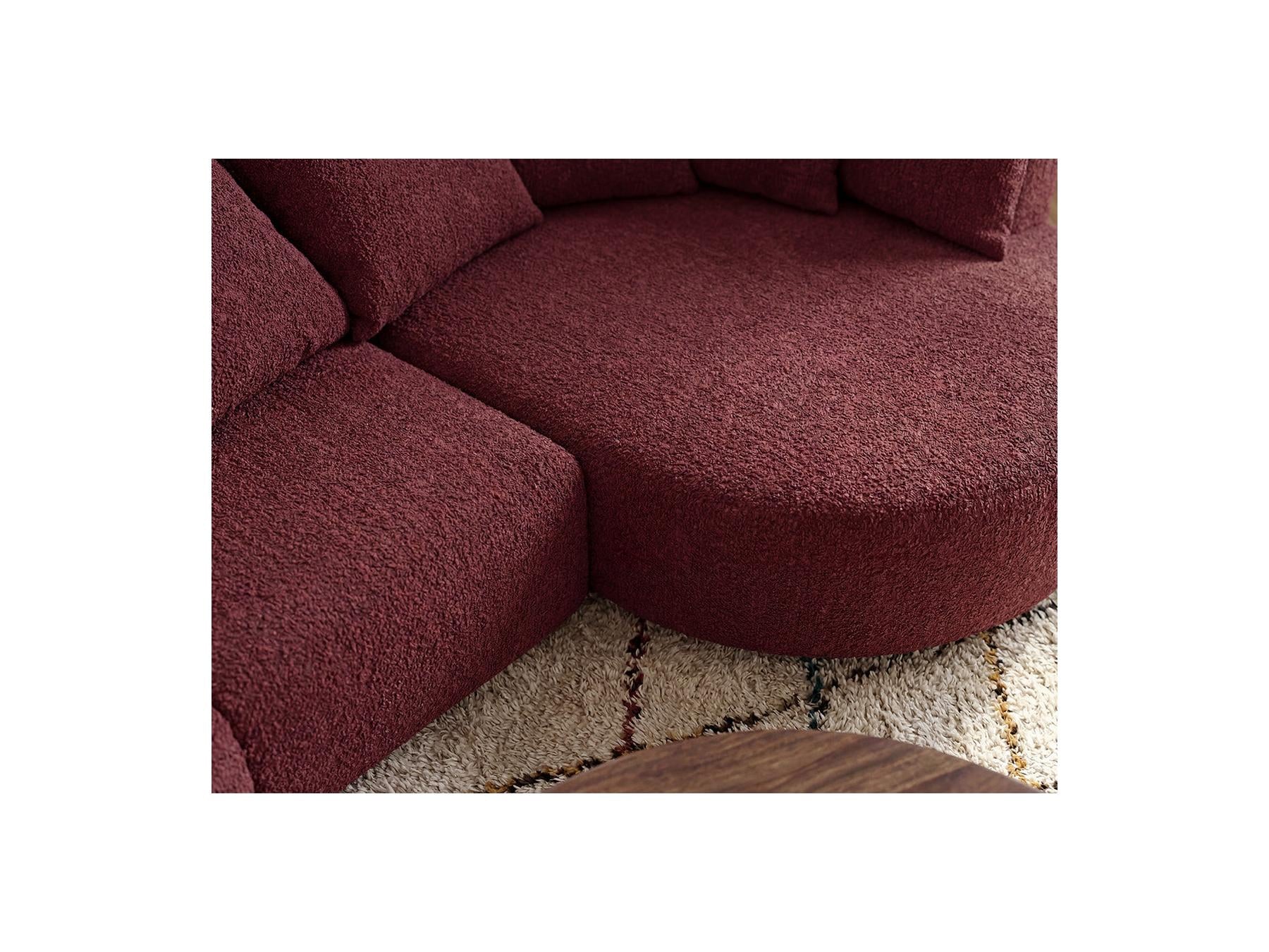 Calypso - Canapé D'Angle Fixe - Tissu Bouclette - Angle Droit