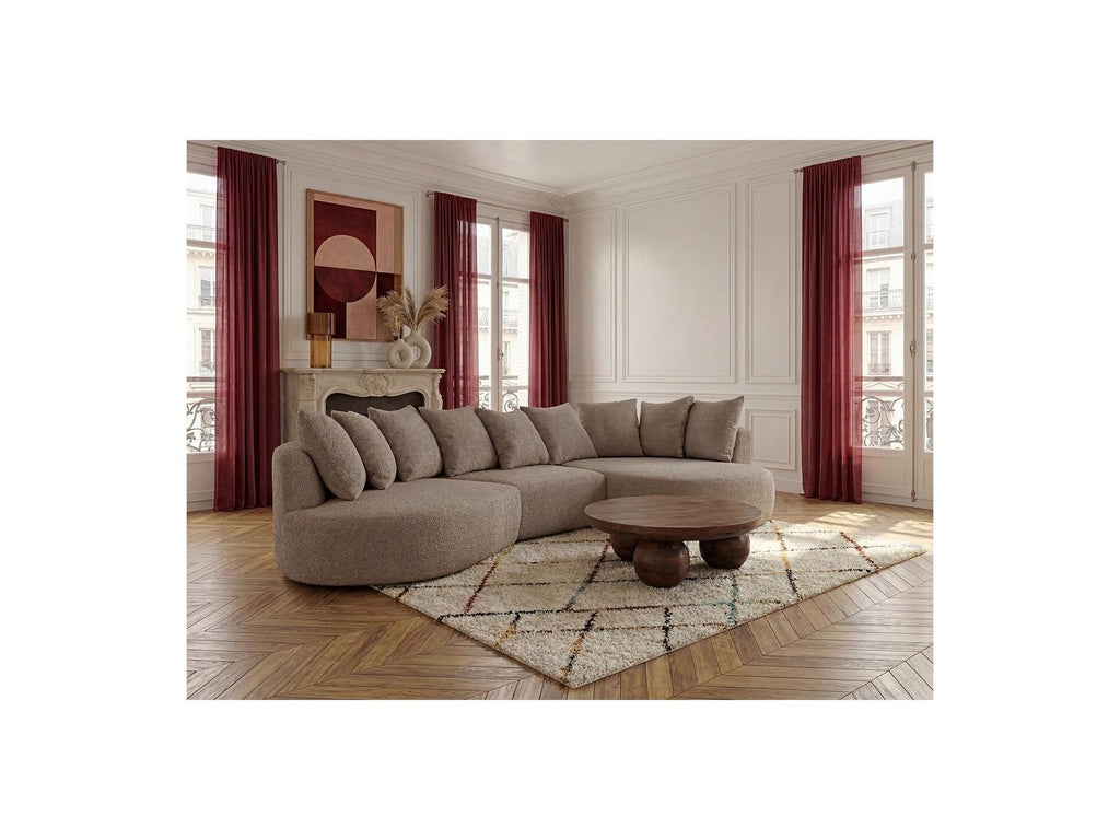 Calypso - Canapé D'Angle Fixe - Tissu Bouclette - Angle Droit