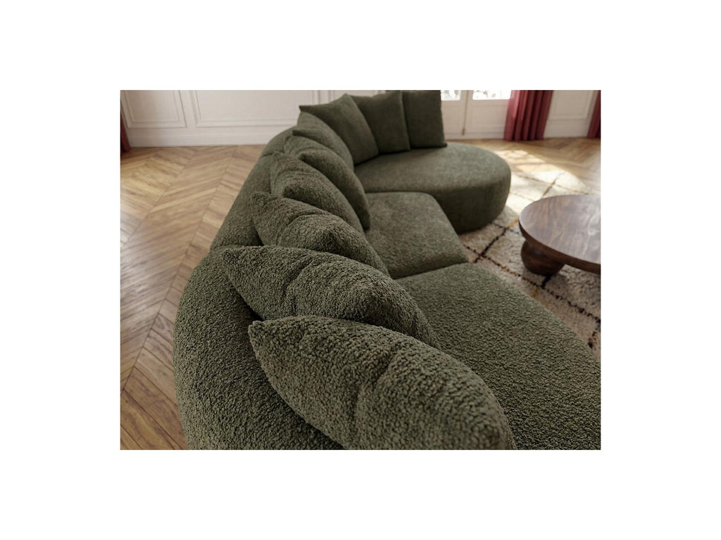 Calypso - Canapé D'Angle Fixe - Tissu Bouclette - Angle Droit