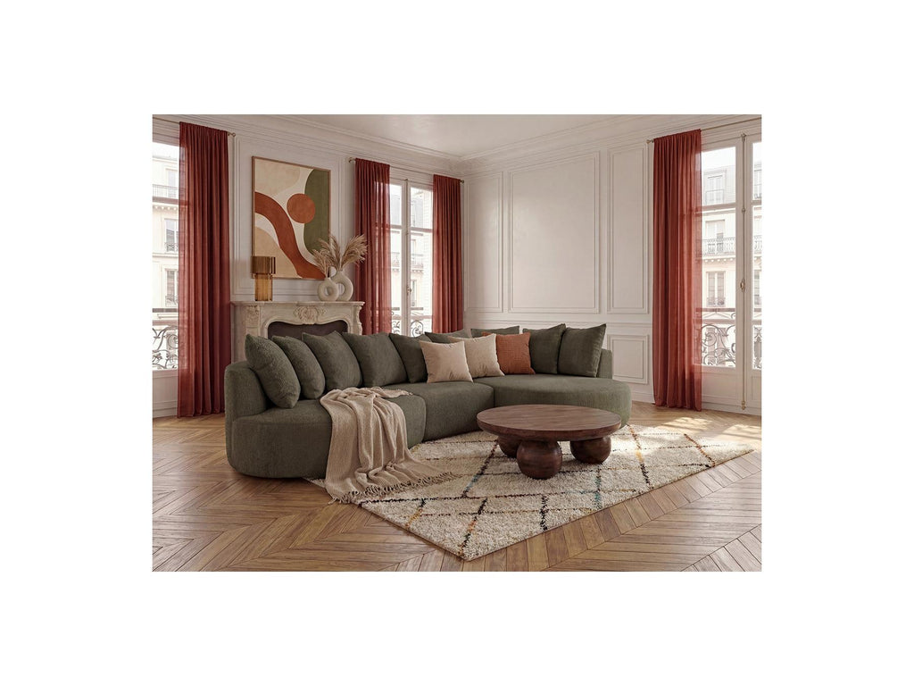 Calypso - Canapé D'Angle Fixe - Tissu Bouclette - Angle Droit