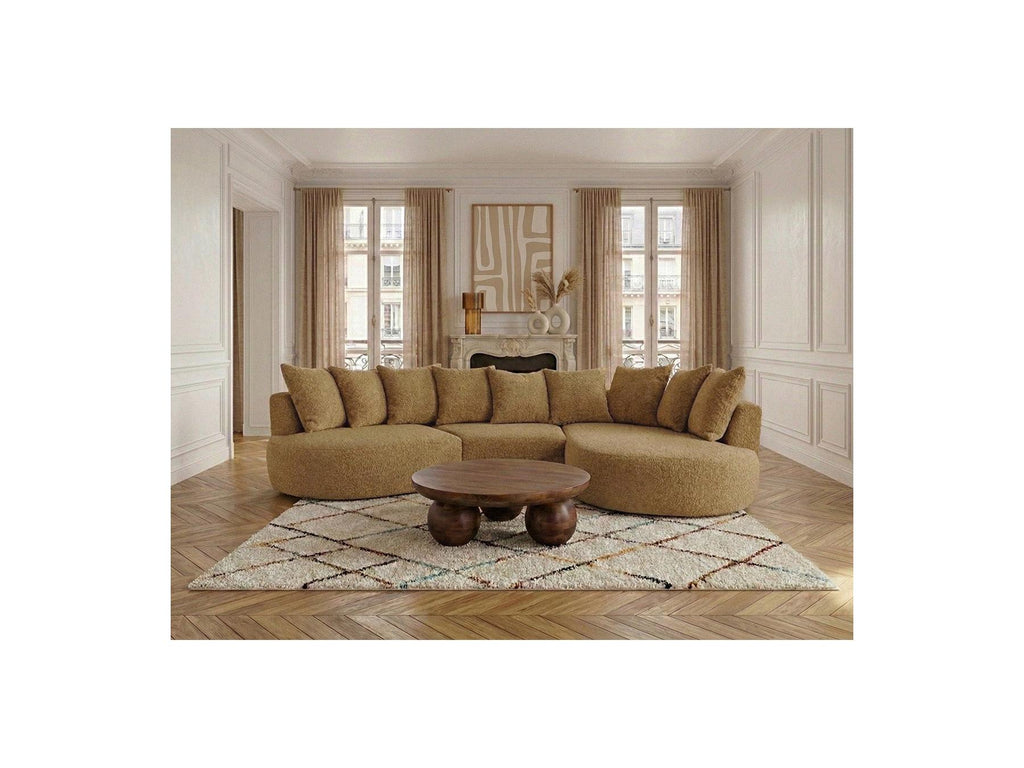 Calypso - Canapé D'Angle Fixe - Tissu Bouclette - Angle Droit
