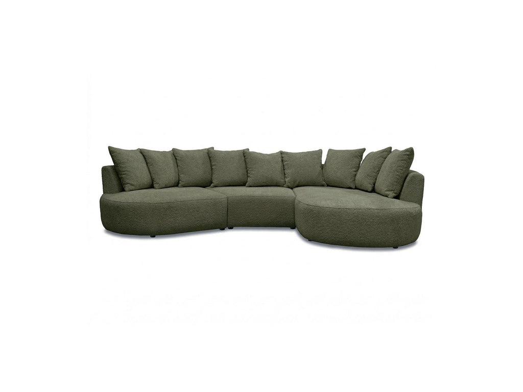 Calypso - Canapé D'Angle Fixe - Tissu Bouclette - Angle Droit