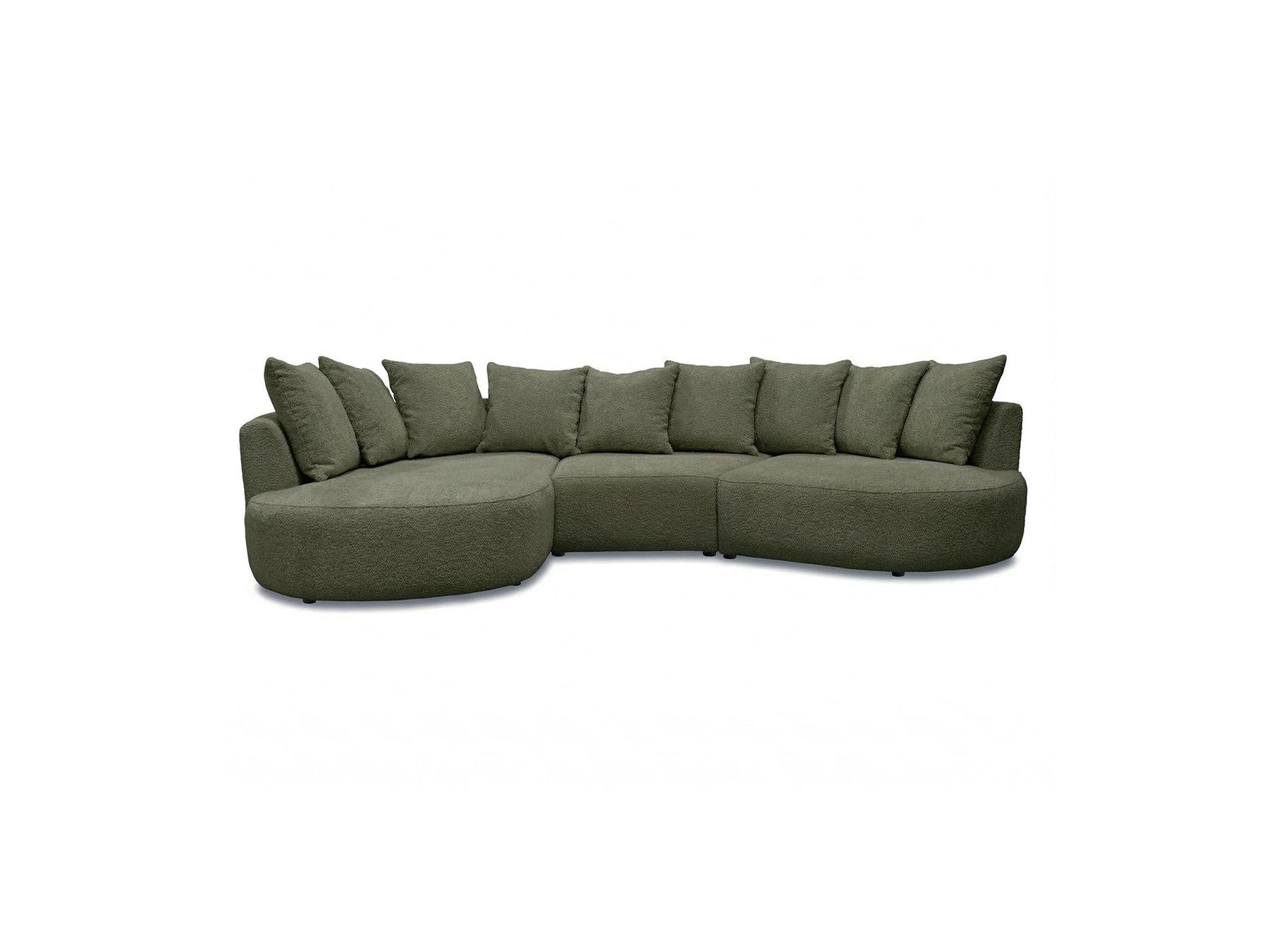 Calypso - Canapé D'Angle Fixe - Tissu Bouclette - Angle Gauche
