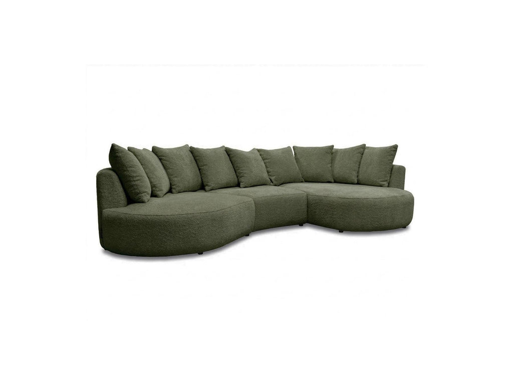 Calypso - Canapé D'Angle Fixe - Tissu Bouclette - Angle Droit