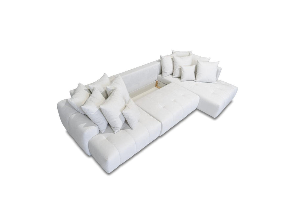 Roxelane - Panoramic Sofa Bed - Heathered Fabric - Left-Hand Corner