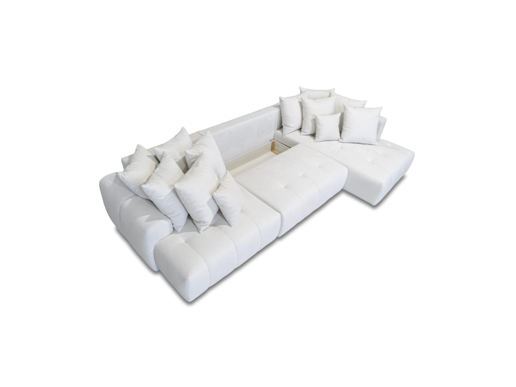 Roxelane - Panoramic Sofa Bed - Heathered Fabric - Left-Hand Corner