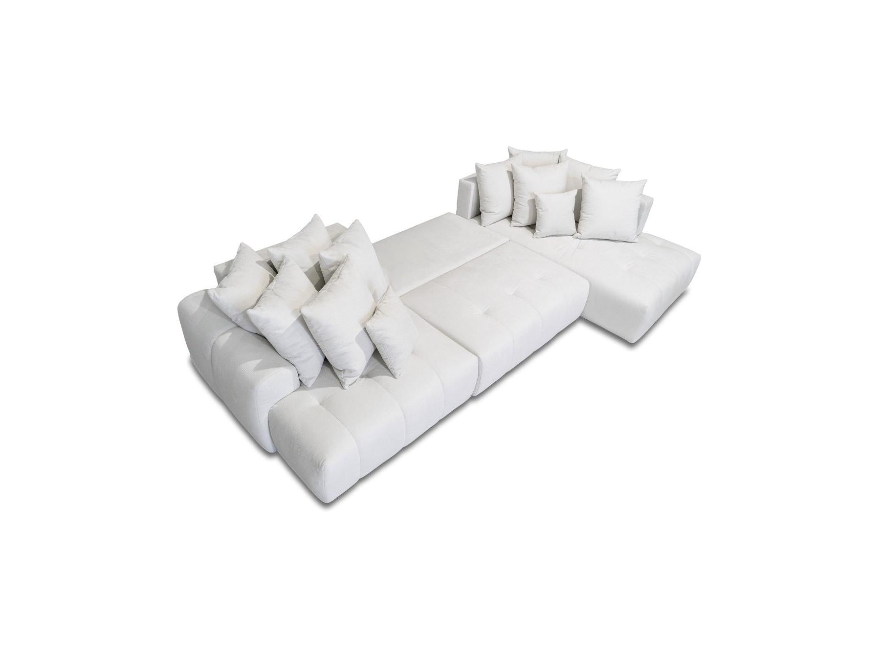 Roxelane - Panoramic Sofa Bed - Heathered Fabric - Left-Hand Corner