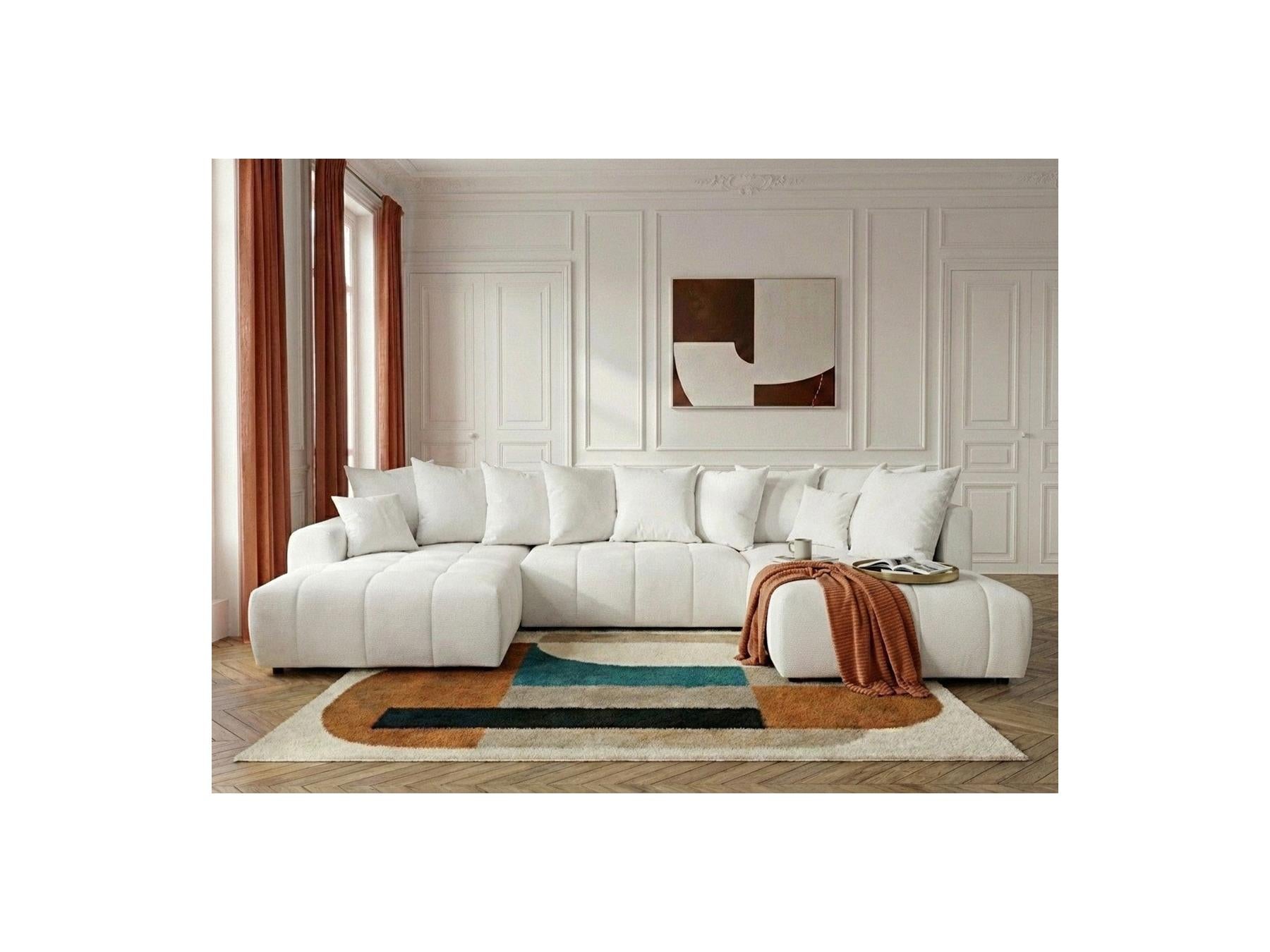 Roxelane - Panoramic Sofa Bed - Heathered Fabric - Left-Hand Corner