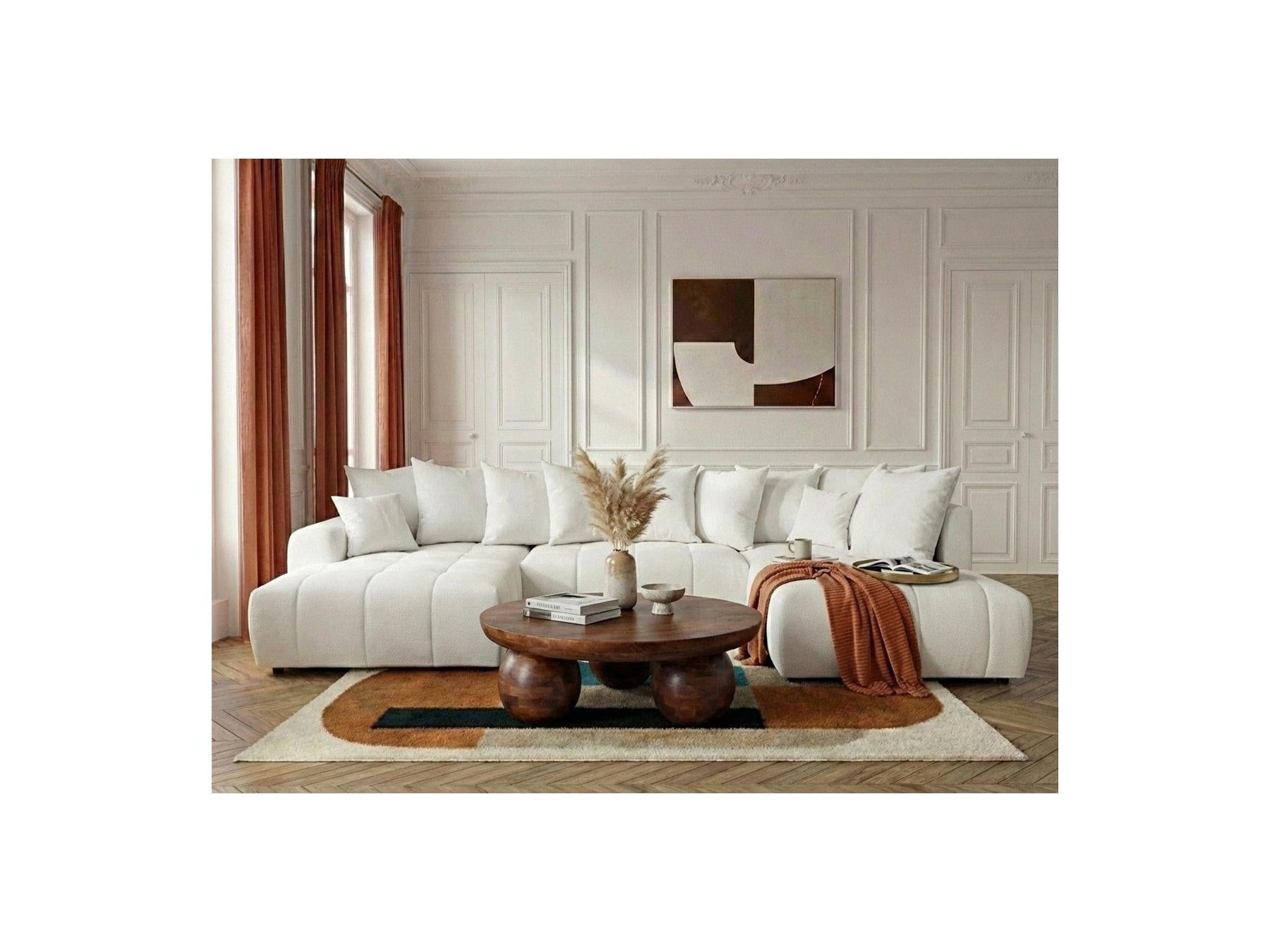 Roxelane - Panoramic Sofa Bed - Heathered Fabric - Left-Hand Corner