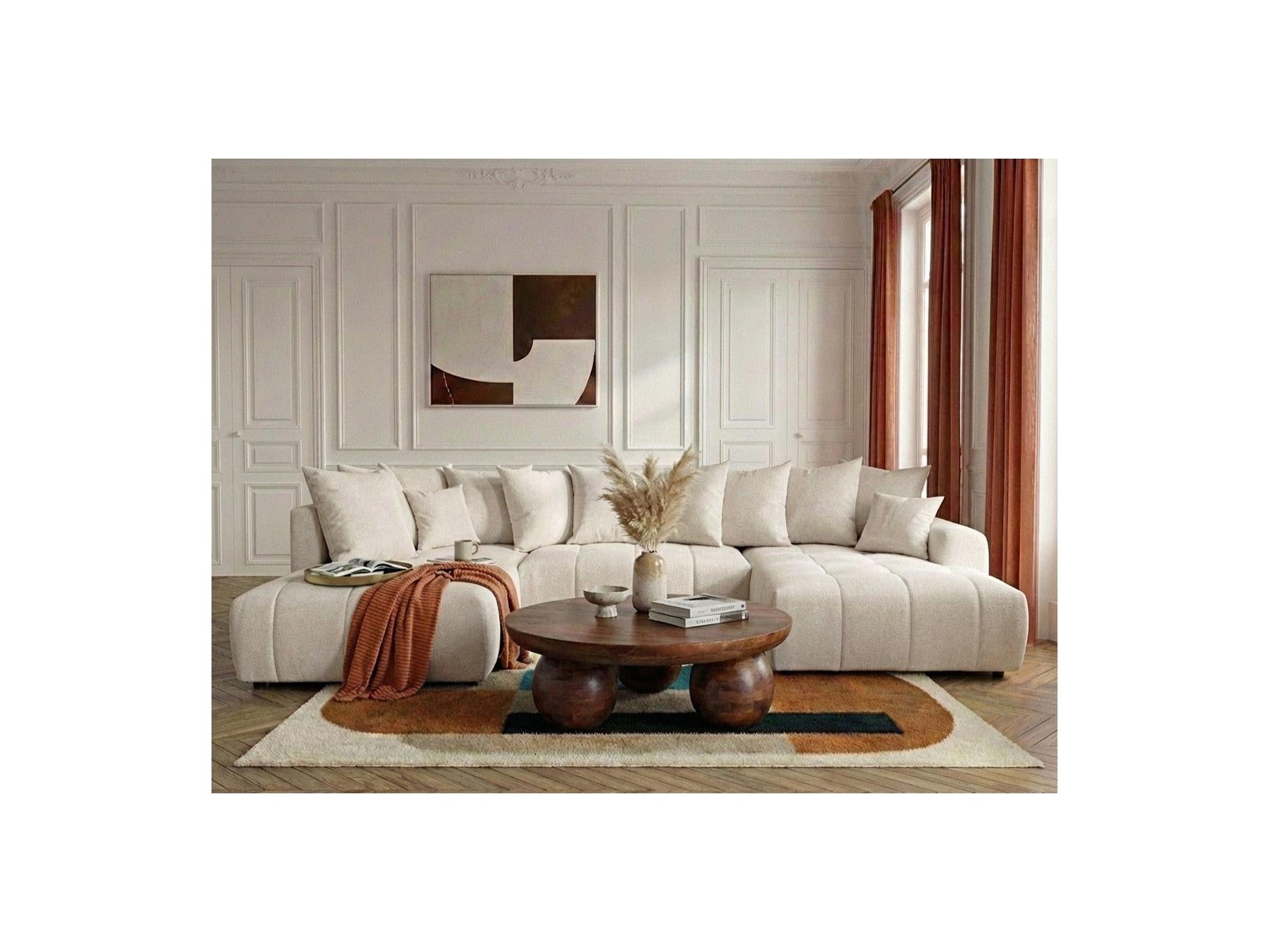 Roxelane - Panoramic Sofa Bed - Mottled Fabric - Right-Hand Corner
