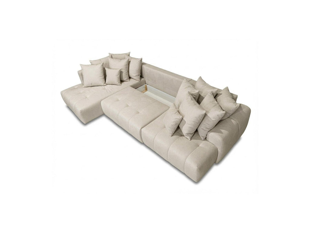 Roxelane - Panoramic Sofa Bed - Mottled Fabric - Right-Hand Corner