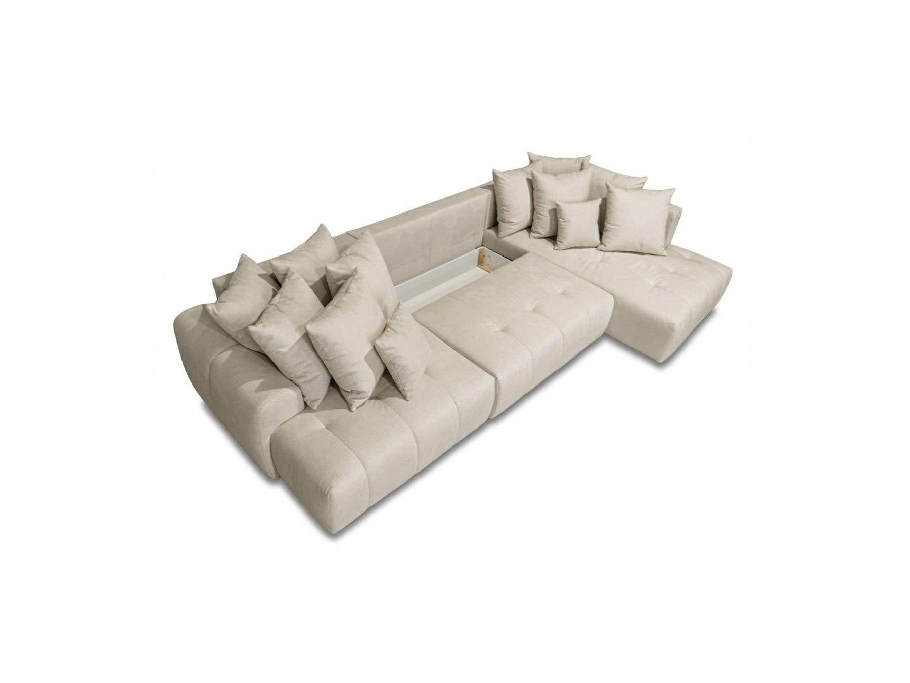 Roxelane - Panoramic Sofa Bed - Heathered Fabric - Left-Hand Corner