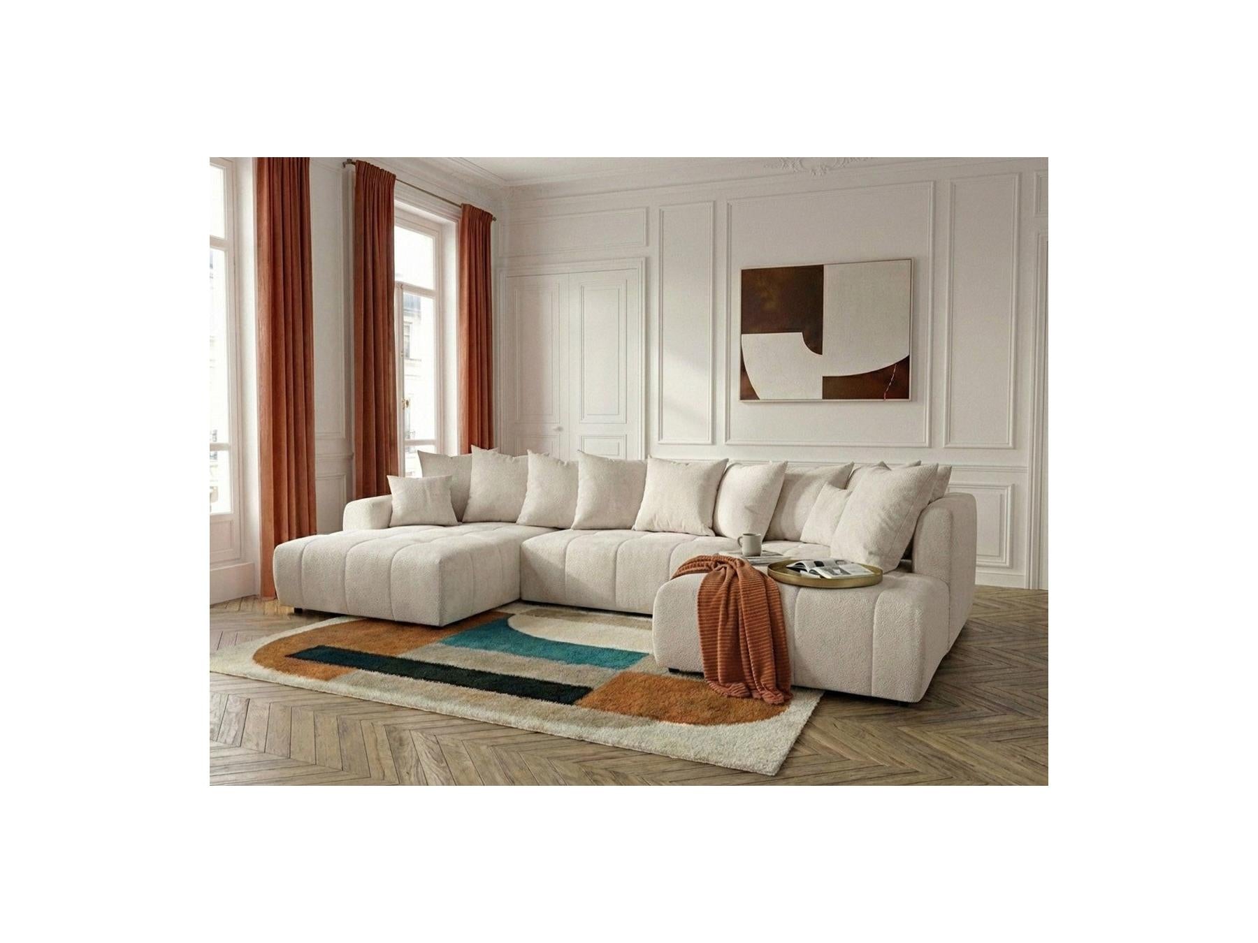 Roxelane - Panoramic Sofa Bed - Heathered Fabric - Left-Hand Corner
