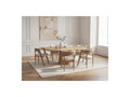 Sugiton - Conjunto con mesa de comedor redonda extensible de 130 a 180 cm + lote de sillas Bastide en chapa de roble macizo - Lote de 6 sillas