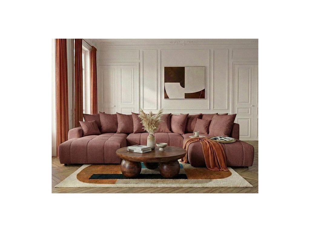Roxelane - Panoramic Sofa Bed - Heathered Fabric - Left-Hand Corner