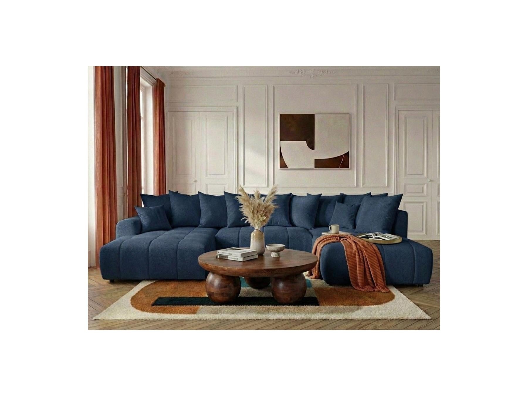 Roxelane - Panoramic Sofa Bed - Heathered Fabric - Left-Hand Corner