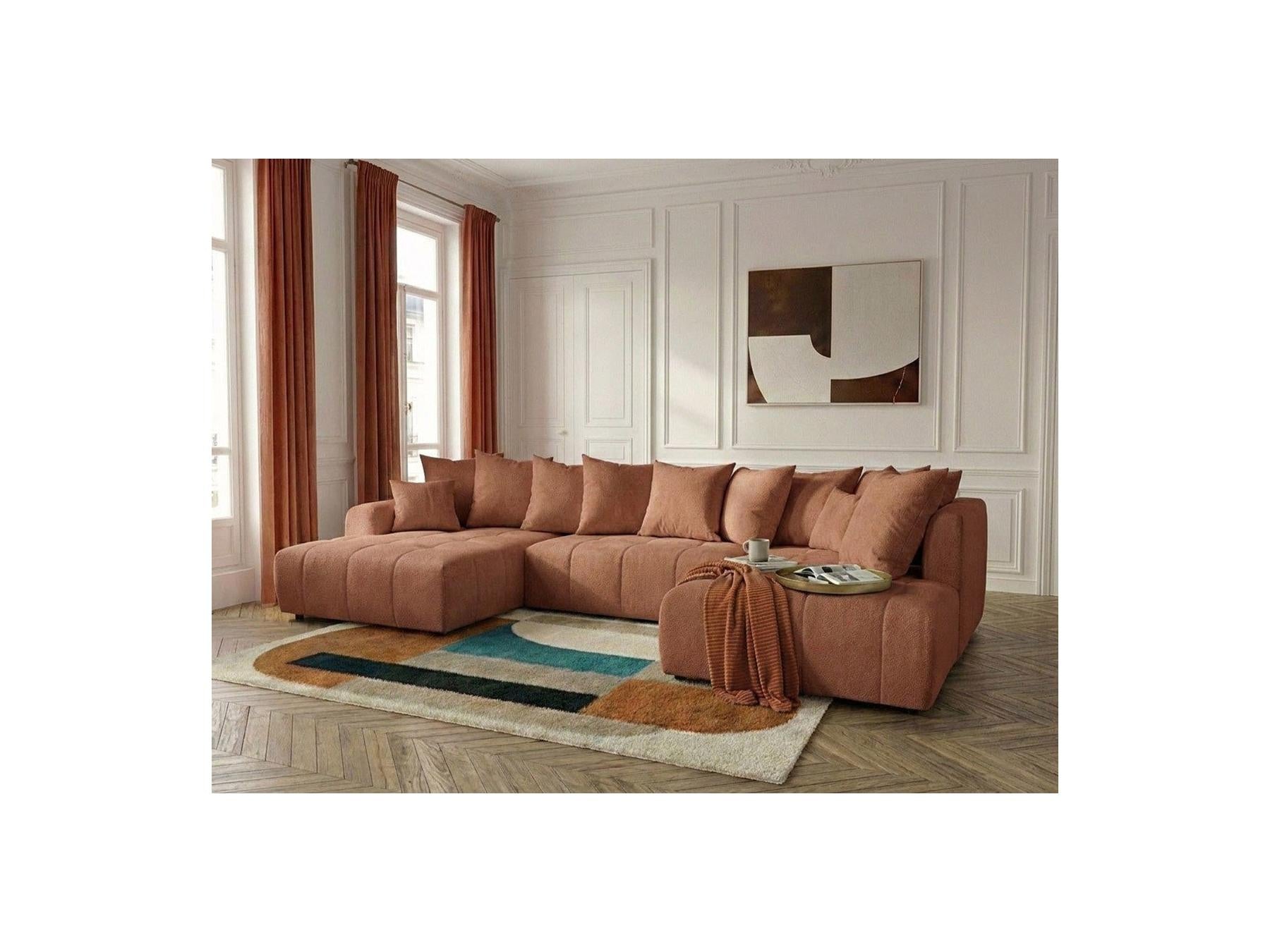 Roxelane - Panoramic Sofa Bed - Heathered Fabric - Left-Hand Corner