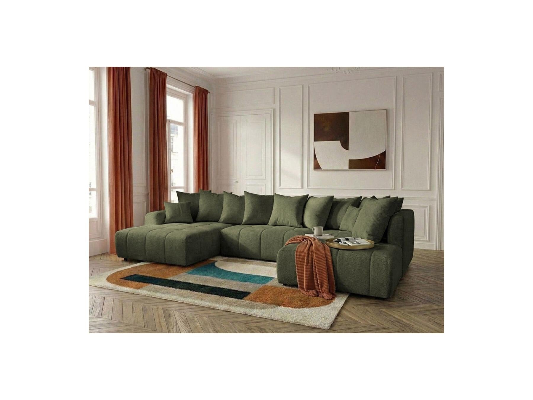 Roxelane - Panoramic Sofa Bed - Heathered Fabric - Left-Hand Corner