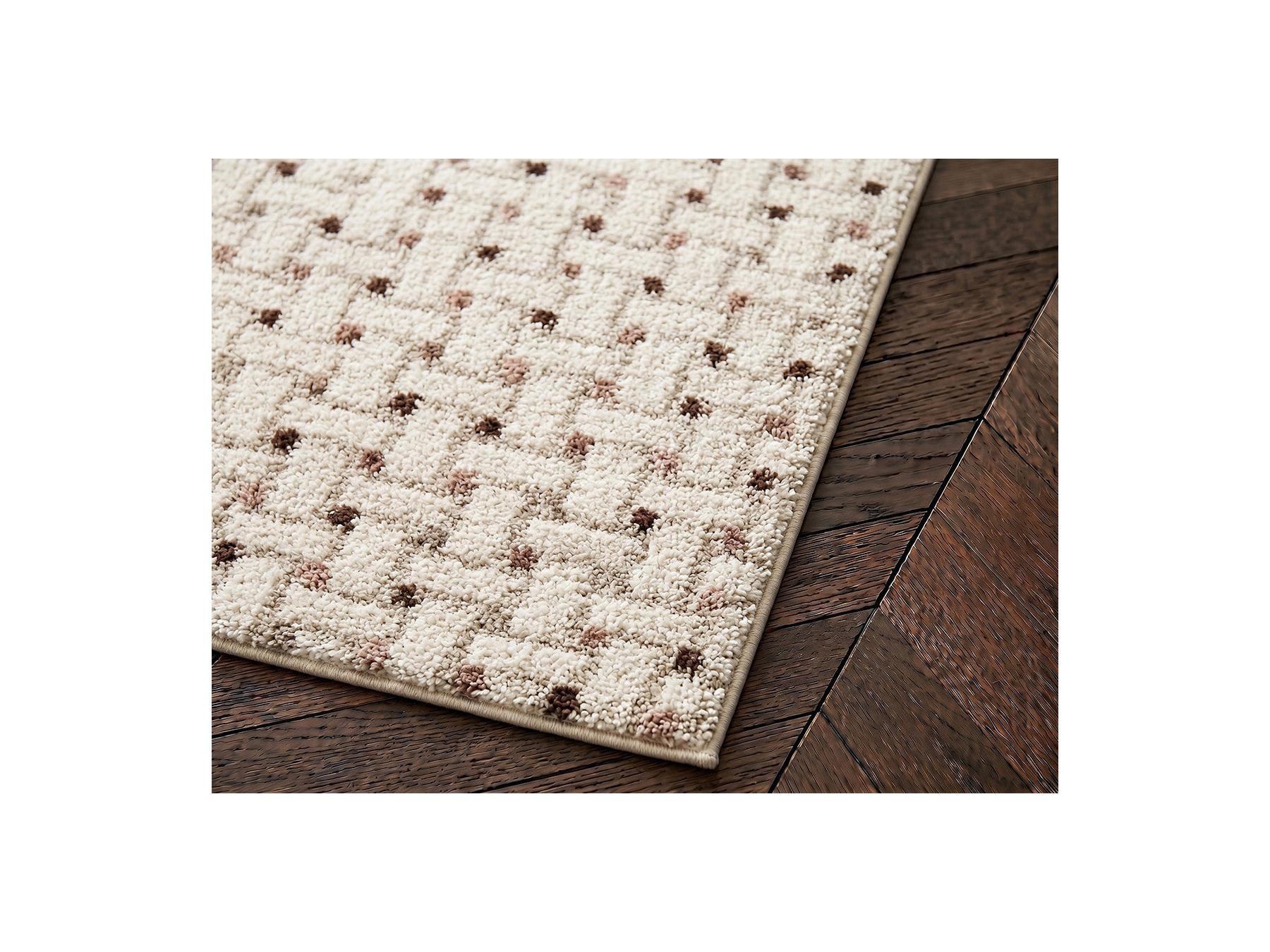 Mizai - Tapis Poils Longs - Motif Graphique - Beige